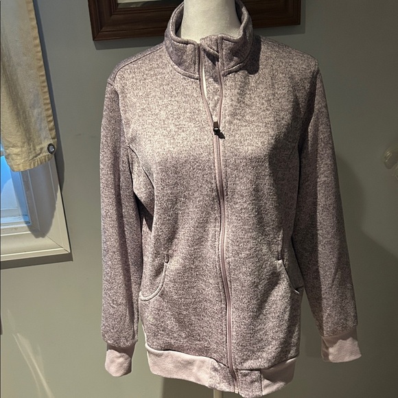 Women's Heathered Purple Zip-Up Sweatshirt - Picture 1 of 4
